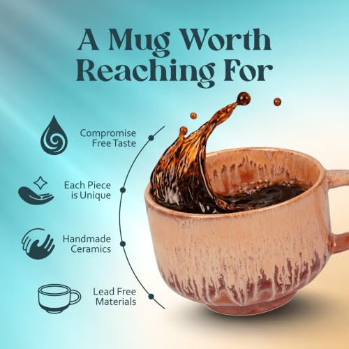 NOVA CERAMICS Pottery Style Coffee Mug - 16 oz Ceramic Mug - Jupiter - color: Jupiter