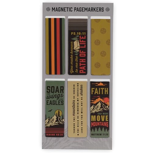 Christian Art Gifts Scenic Mountain Magnetic Bookmark Page Marker Set - color: Scenic Mountains