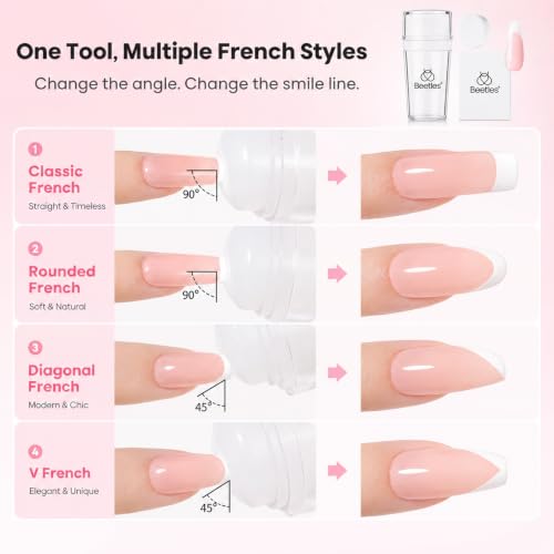 Beetles French Tip Silicone Nail Stamp Ste 3Pcs - color: Stamp