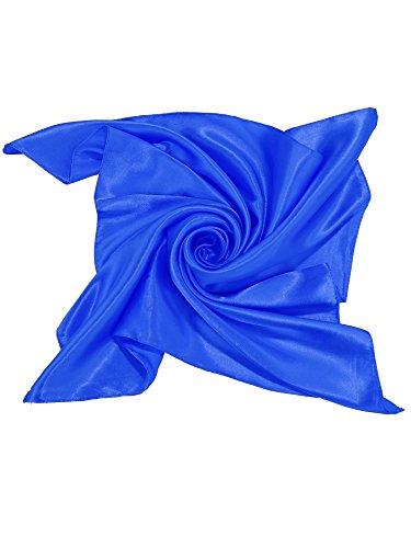 SATINIOR Square Neck Scarf Women - color: Royal Blue, size: 23.6 x 23.6 inches