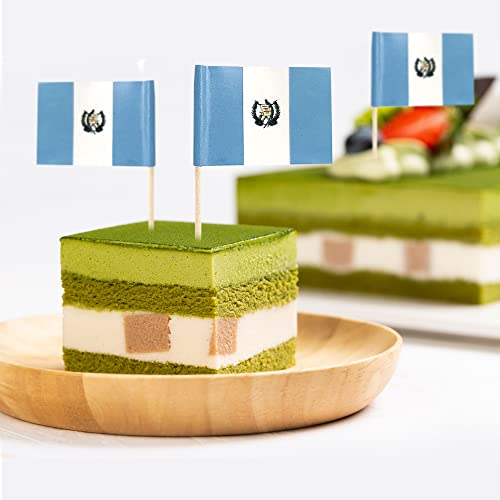 mflagperft Guatemala Toothpick Flags 100 Pack,Mini Guatemalan Flag Picks - color: Guatemala