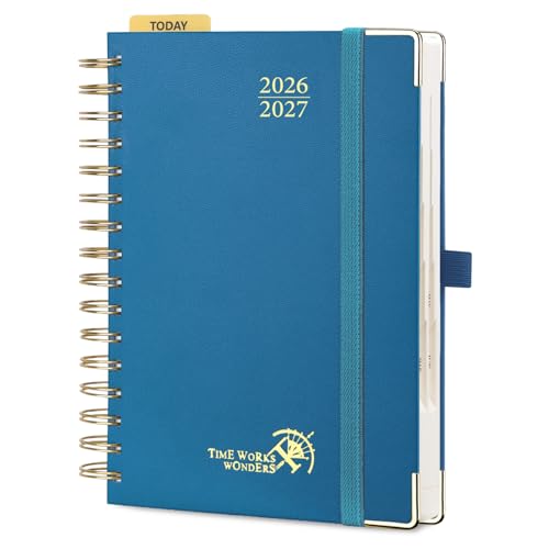 POPRUN 2026-2027 Daily Planner One Page Per Day, 5.75" x 8.5", Day Planner - color: Night Sky Blue, size: Medium - 5.75" x 8.5", style: Academic Year 2026-2027
