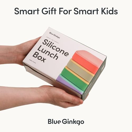 BLUE GINKGO Bento-Style Silicone Lunch Box Set, Purple, Made in Korea - color: Purple