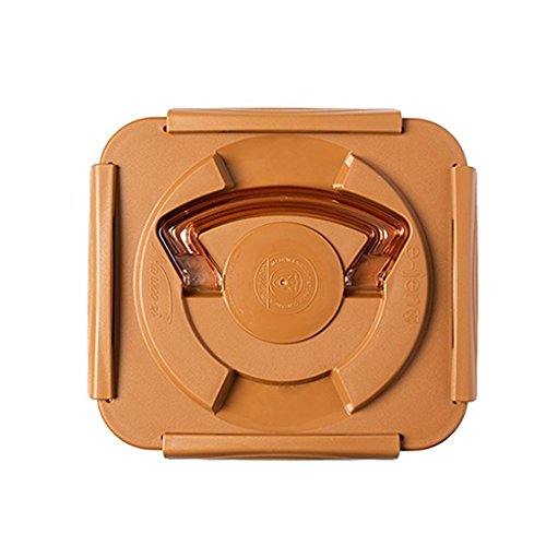e-jen Premium Kimchi, Sauerkraut Container Probiotic Fermentation with Inner Vacuum Lid (Earthenware Brown, 1.6 gal/ 6.4L) - color: Earthenware Brown, size: 1.6 gal