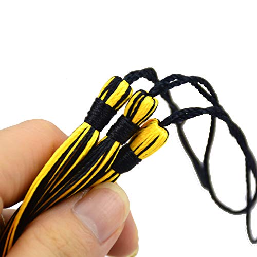 100Pcs 5 Inch Silky Bookmark Tassels for Jewelry, Souvenir(Black Gold) - color: Black&gold