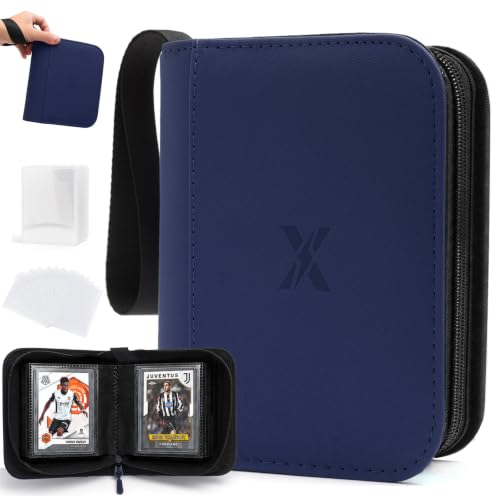 Mini 1 Pocket Top Loader Binder, Upgraded Widened Pages & Spine - color: Blue, size: 1
