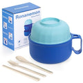 Large Ramen Bowl,40oz Ramen Noodle Bowls Microwavable, Ramen Cooker with strainer, Microwave Pasta Cooker, Gift for College Boys Girls Male Female Dorm Room Essentials Instant Lunch - color: Blue