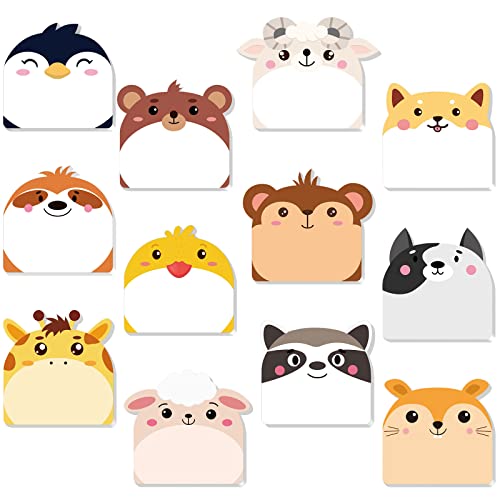 Yinder 24 Pad Cute Animal Sticky Notes Kawaii Animal Sticky Note Pad Bulk - color: Multicolor, size: Multi Animals