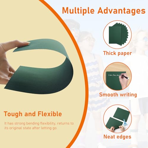 Guakicae 100 Sheets Dark Green Cardstock 8.5 x 11 Scrapbooking Paper 75lb - color: Green, size: 100 Sheets