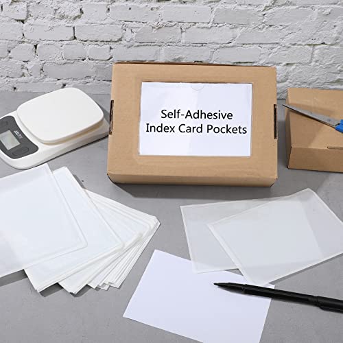 Chinco 30 Pcs Self Adhesive Clear Index Card Pockets,5 x 7 Inches - size: 5 x 7 Inches