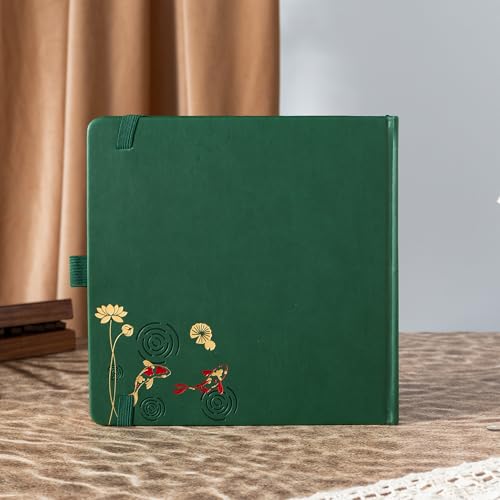 TIEFOSSI Dotted Square Journal Notebook 160 Pages for Women & Men(8 x 8) - color: Deep Green, size: Square-Dotted