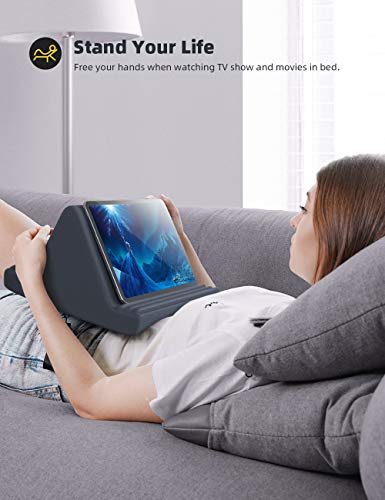 Lamicall Tablet Pillow Stand iPad Bed Soft Holder for Lap 6 Viewing Angles - color: Grey