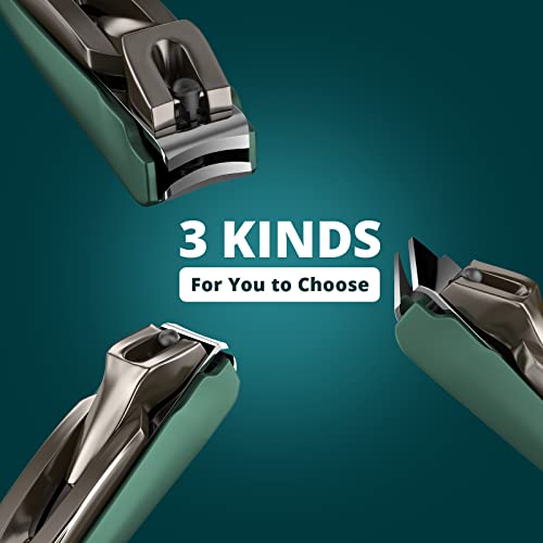 Nail Clippers Set-3 Pack,Fingernail Clippers& Toenail Clipper for Men&Women,Nail Clippers with Catcher,Nail Cutter for Thick Toe Nails,Stainless Steel Ultra Sharp Sturdy Mess-Free Nail Clipper Kit