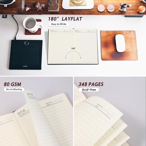BOBO RABBIT Softcover Lined Notebook 348 Pages Vegan Leather Thick Journal - color: Light Blue