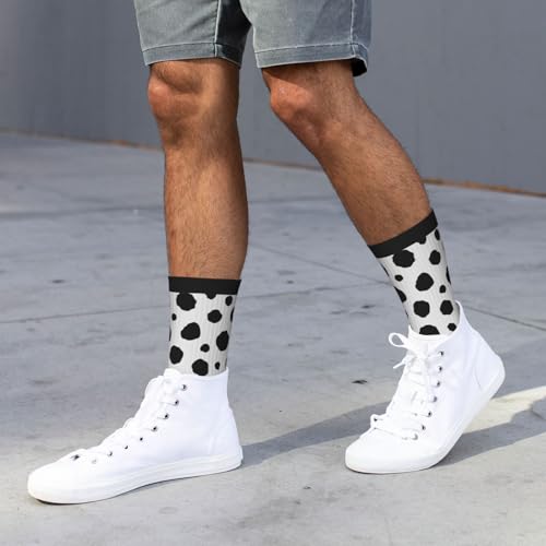 Crew Athletic Socks Funny Crazy Casual Sports Novelty Dress Socks for Women Men Running Hiking - color: Dog Polka Dots