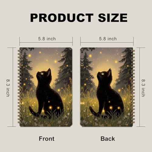 2 Pcs Cute Cat A5 Spiral Notebook, Cat Gifts College Ruled Spiral Notebooks - color: Multicolour 0018