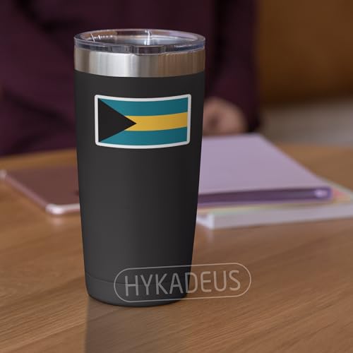 (3Pcs) Bahamas Flag Stickers, Bahamian National Flag Vinyl Decal, 3" x 1.6" - color: Bahamas