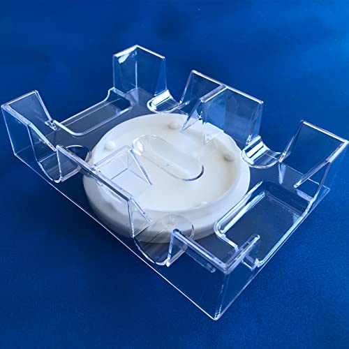 Yuanhe 2 Deck Rotating-Revolving Playing Card Tray, Card Holder - size: 7.24(L) x 5(W) x 2(H) inches