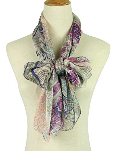 PANTONIGHT Long Chiffon Sheer Scarf Gradient Shaded Colors Lightweight Scarf For Womens - color: No.733