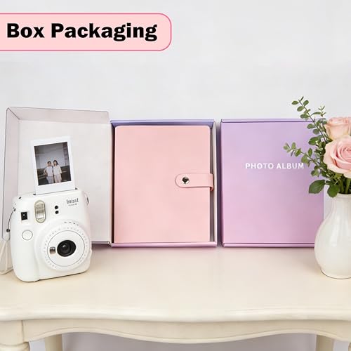Ruibytree 320 Pockets Album for Instax Mini & Polaroid 2x3" Pictures, Pink - color: Pink