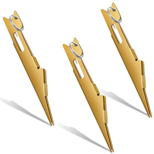 Deekin 3 Pcs Fishing Nail Knot Tying Tool Quick Tie Line Fly Tyer - color: Gold