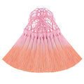 50Pcs 5 Inch Bulk Bookmark Tassel Kit for Graduation, Keychain(Pink Orange) - color: Pink&orange