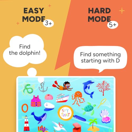 Flashcards Spy that! by Kidrox Squad – Spy that Letter Game for Kids Ages 3+, 20 Double-Sided Picture Search Boards with 400+ Objects, Alphabet Learning Game for Toddlers and Families - color: Spy That