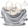 Vonty Grey Satin Dust Bags 3 Pack Drawstring Pouch for Purse, 23.6x19.6in - color: Grey, size: 23.6 x 19.6