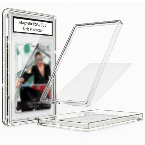 PSA CGC 35PT Slab Guard, Glitter TPU Frame & Tempered Glass Front, Clear - color: Fully Transparent