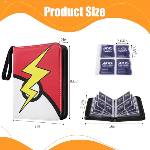 4 Pocket Trading Card Binder, Portable Card Collection for Standard Cards - color: B Red, size: 4-Pocket