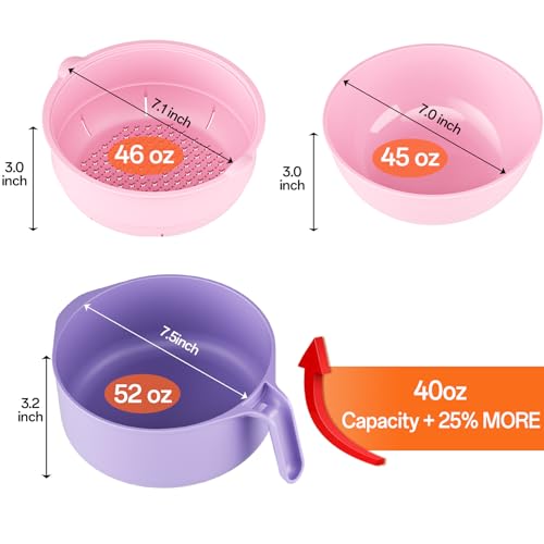 MEACOLIA Jumbo 50 oz Microwave Ramen Cooker Bowl - color: Pink, size: 50 oz Ramen Bowl (Bowl Only)