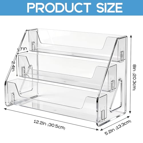 3 Tier Clear Acrylic Brochure Holder, Literature Organizer Paper Stand Display for Cards, Brochures, Pamphlets, Flyer, Signs - color: 3 Tier