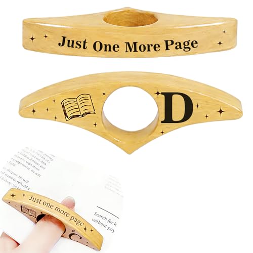 Personalized Book Page Holder with 26 Letters, Custom Finger Book Opener Thumb Bookmark with Initials for Women Men, Reading Accessories Gifts for Readers Book Lovers (Light Color-01, Letter D) - color: Light Color-01, size: Letter D