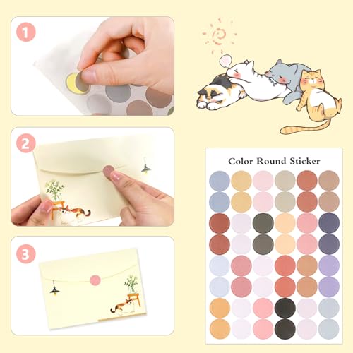 37 Pcs Stationery Paper Envelopes Set - color: Cute Cat