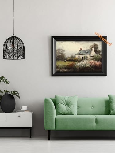 Huabsad Vintage Landscape Flower Portrait Oil Painting Canvas Wall Art Antique Cottage Outdoor Garden Spring Wall Decor Rustic Farmhouse Bedroom Aesthetic Painting Prints 24x36in Unframed - color: Oil painting03, size: 24x36in Unframed