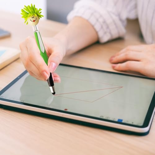 AWOJVIS Pens,ballpoint pen,8pcs Mop Head Ballpoint Pens, Funny Mophea Topper Pen with Plush Hair Writing Click Pen Portable Cute Cartoon Multi-function Signing Pens Decor Gift for Office Home Adultes