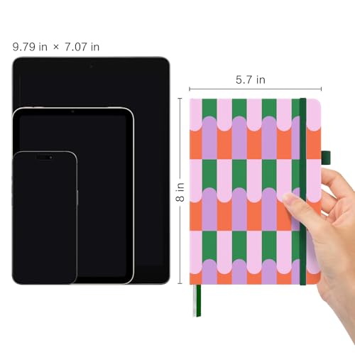 &And Per Se Lined Hardcover Notebook – A5 5.7"x8" College Ruled, 160 Pages, 100gsm Thick Paper – Aesthetic Journal for Women, Gift-Ready Planner, Everyday Writing Notebook (Color Block) - color: k.Color Block, style: Lined with Pattern
