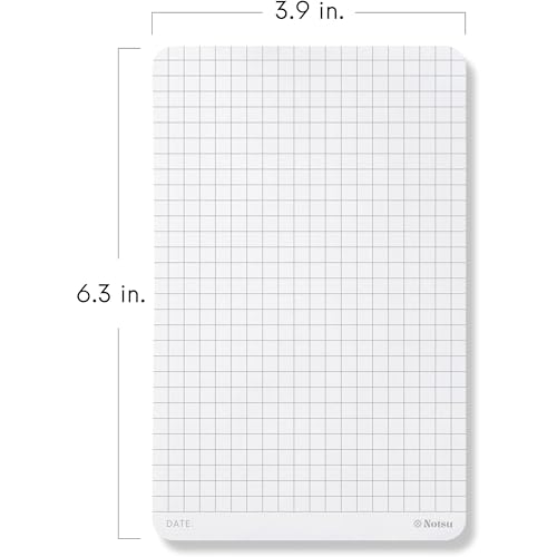 Notsu Graph Grid Small Desk Notepad 120gsm Paper 3.9" x 6.3" (2 Pack) - size: 3.9" x 6.3", style: Graph Paper