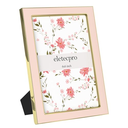 eletecpro 4x6 Enamel Picture Frame with Real Glass Cover, Pink, 2-Pack - color: Pink, size: 4x6
