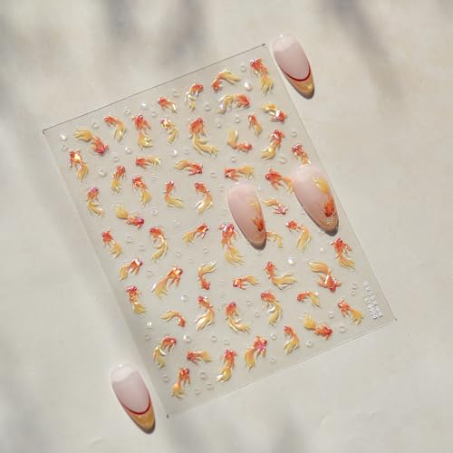 5D Embossed Under The Sea Stickers for Nail Art, Jelly Fish - style: to4906