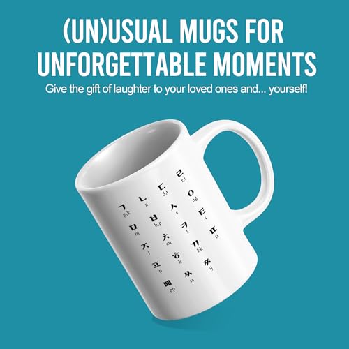 Panvola Hangul And English Alphabet Korean Ceramic Mug 11oz White