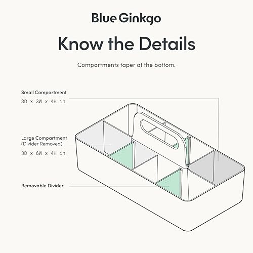 BLUE GINKGO Stackable Organizer Caddy, Long, Blue, Made in Korea - color: BLUE, size: Long Rectangle