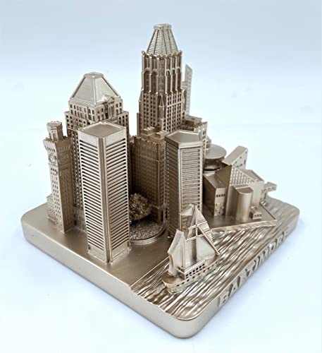 ZIZO Modern The World Landmarks Model Buildings City Skyline Statue for Home Decor for Boy Friends Gold 4" (Baltimore) - color: Baltimore