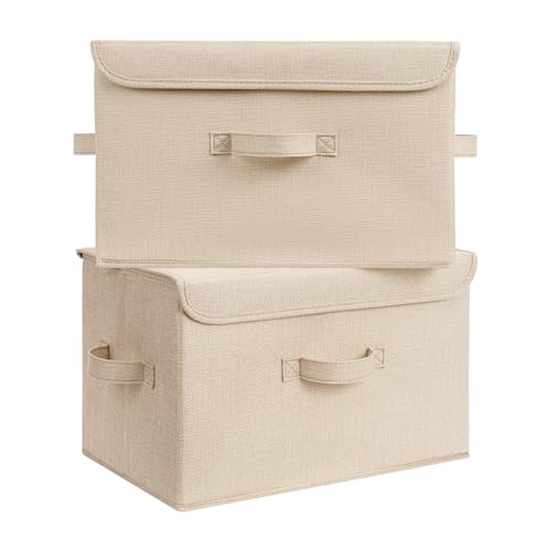 GRANNY SAYS Memory Keepsake Storage Box, Fabric Storage Bins with Lids - color: Khaki, size: Large