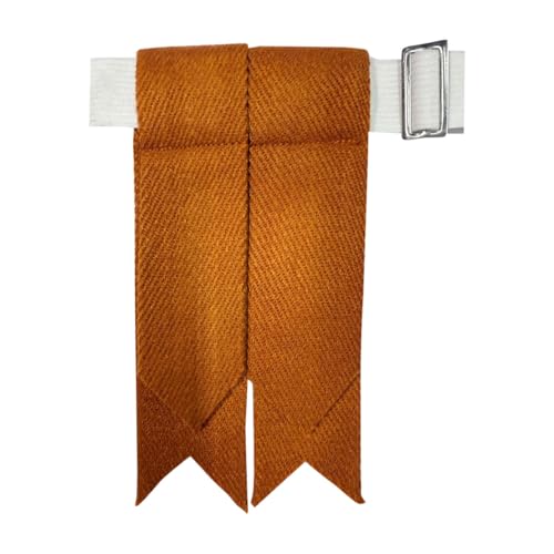 Men's Men's Tartans Kilt Flashes with Heavy Buckle Elastic Adjusters Fit - color: Irish Saffon