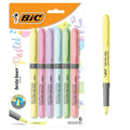 BIC Brite Liner Grip Pastel Highlighter Set, Chisel Tip, 6-Count Pack - size: 6 Count (Pack of 1)