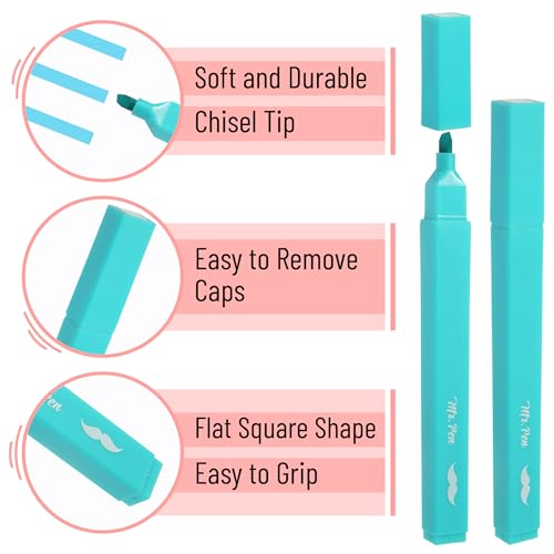 Mr. Pen- Aesthetic Highlighters No Bleed, 10 Pack, Assorted Colors | Chisel Tip, Cute Highlighters Assorted Colors for Journaling, Highlighting, Underlining, Fast Dry, Back to School Supplies - color: Candy Colors, size: 10 Pack