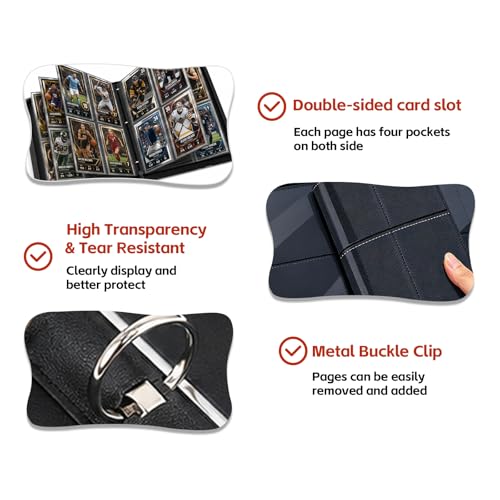 4 Pocket Trading Card Binder, 3-Ring Card Album - color: White, size: Small