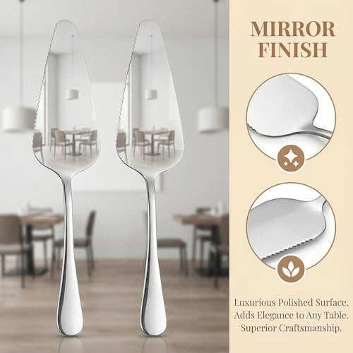 2-Piece Cake Server & Pie Cutter Set, Stainless Steel Triangle Spatula - color: Silver