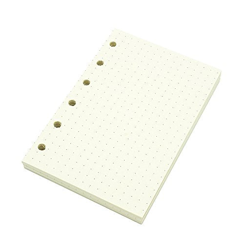 6 Holes Binder Planner Refill with 4 Basic Designs, A7 Notebook Refill, 100gsm, Dot, Grid, Line, Blank Paper,4.84 x 3.23'', 80 sheets/160 Pages, Harphia - color: 80 Sheet, size: A7